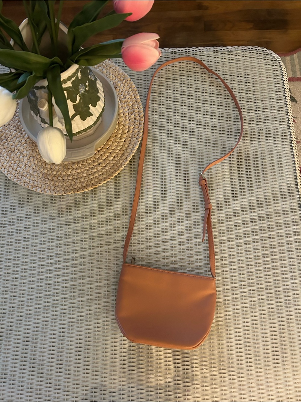 a new day Tan Leather-Look Crossbody Bag